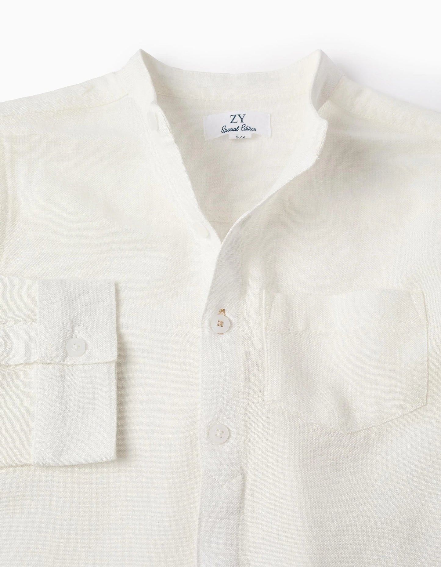 Camicia in misto lino alla coreana
