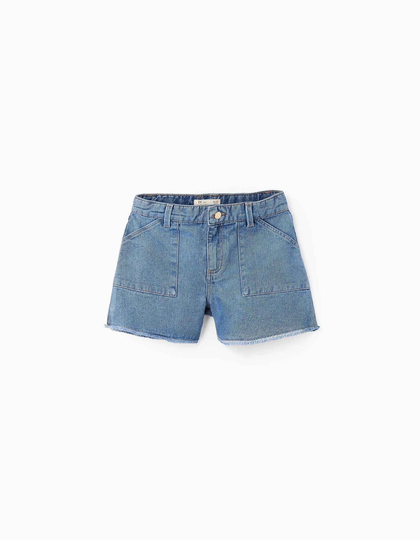 Pantaloncini in denim con orli sfrangiati