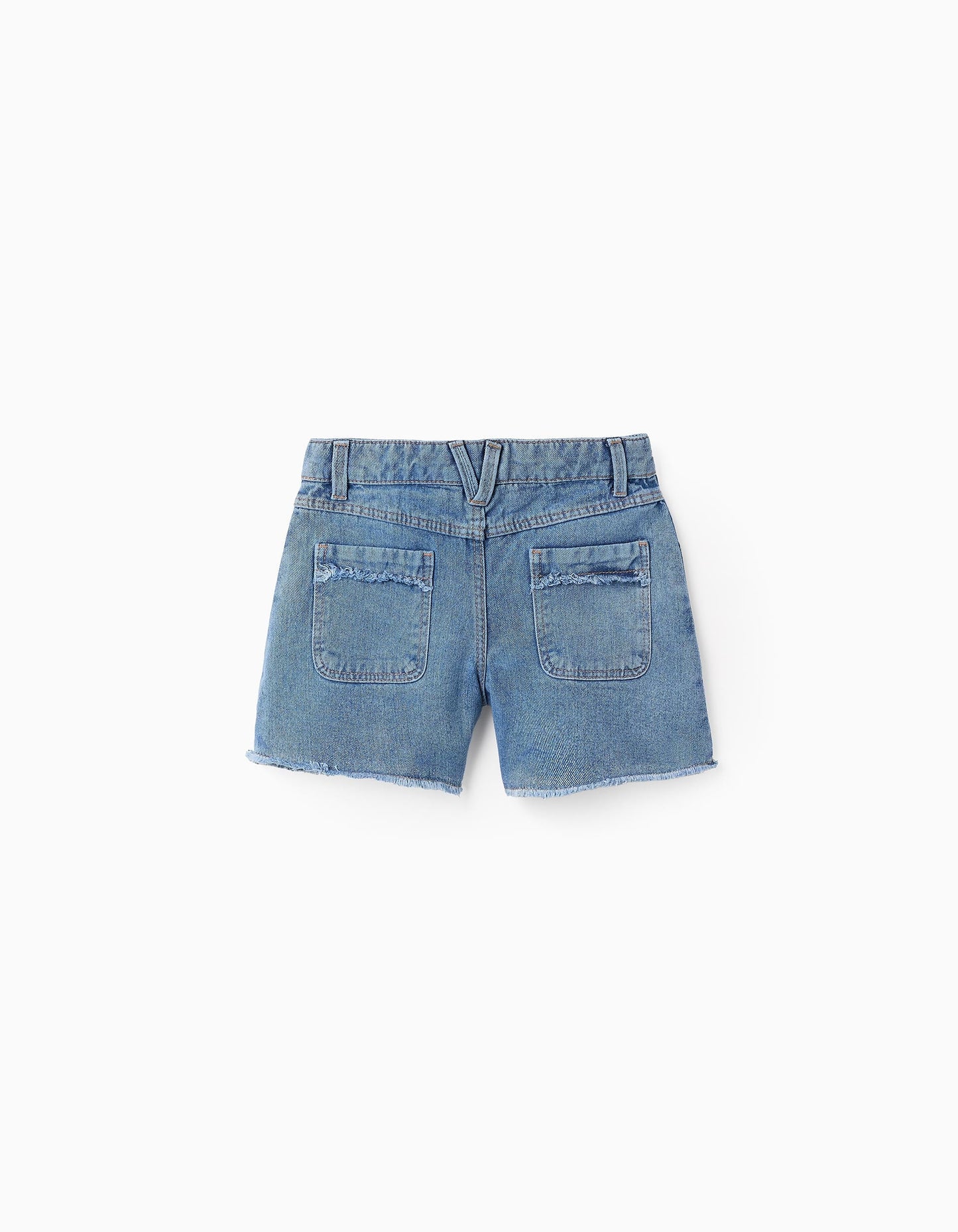 Pantaloncini in denim con orli sfrangiati