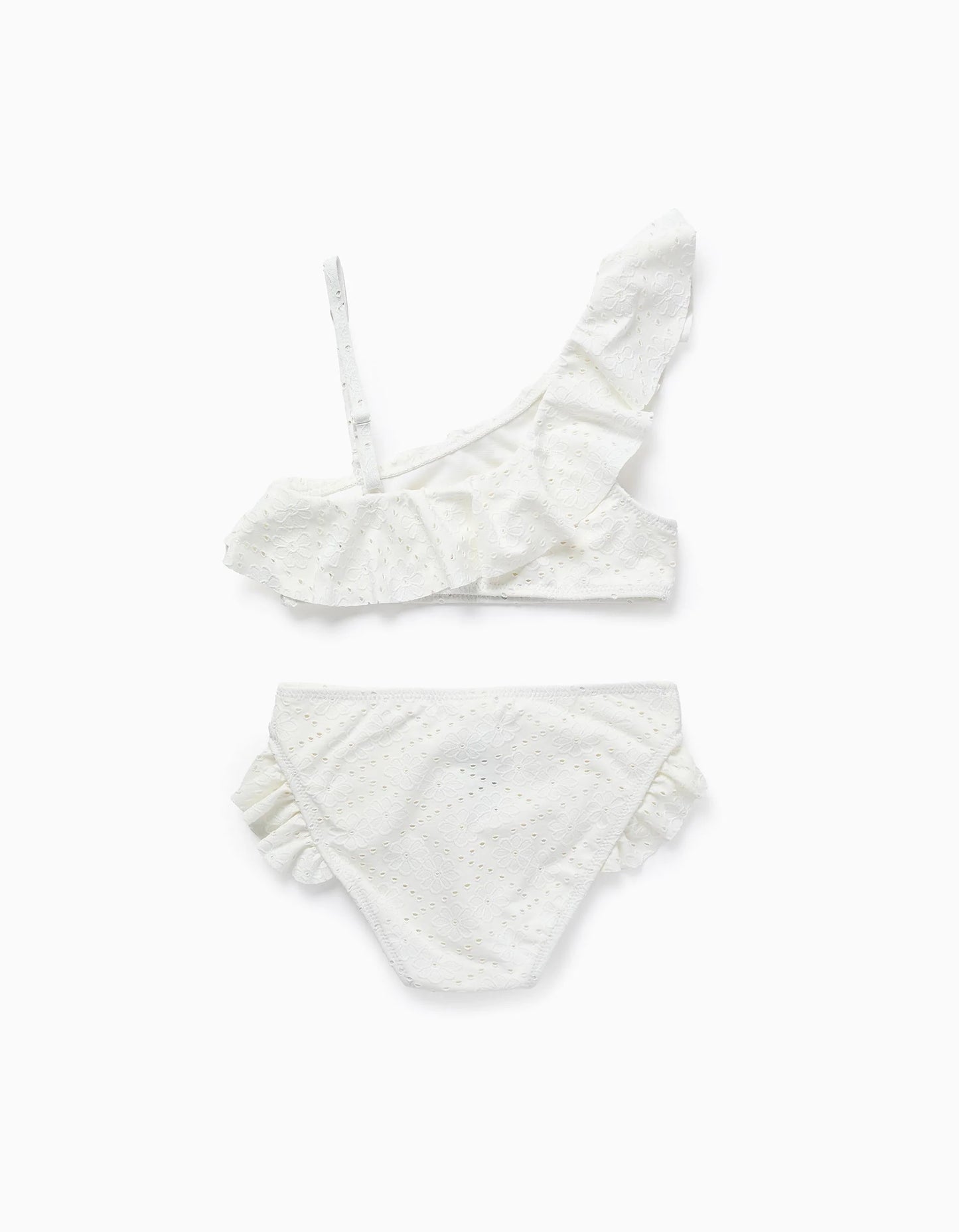 Bikini floreale con volant e ricami