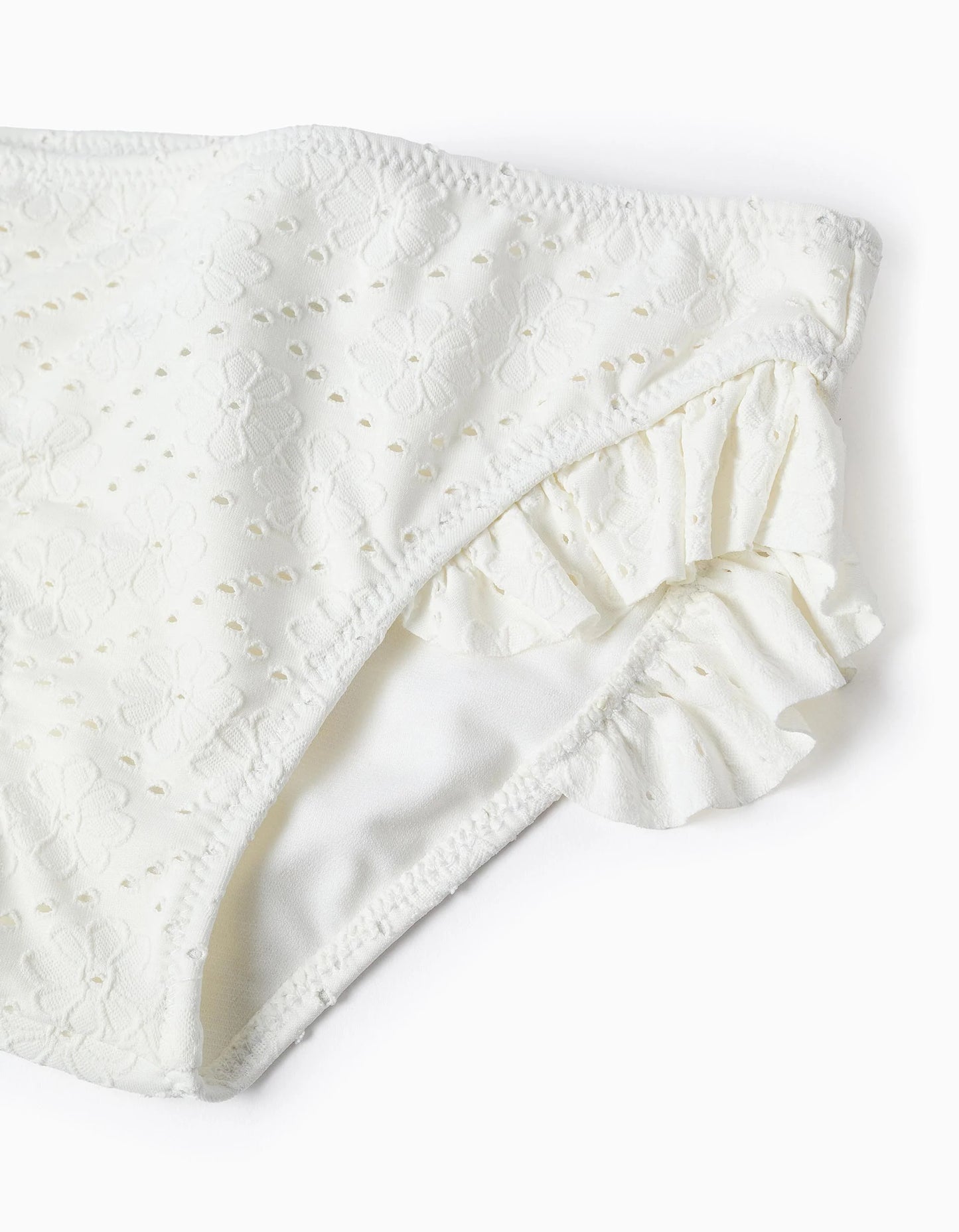 Bikini floreale con volant e ricami