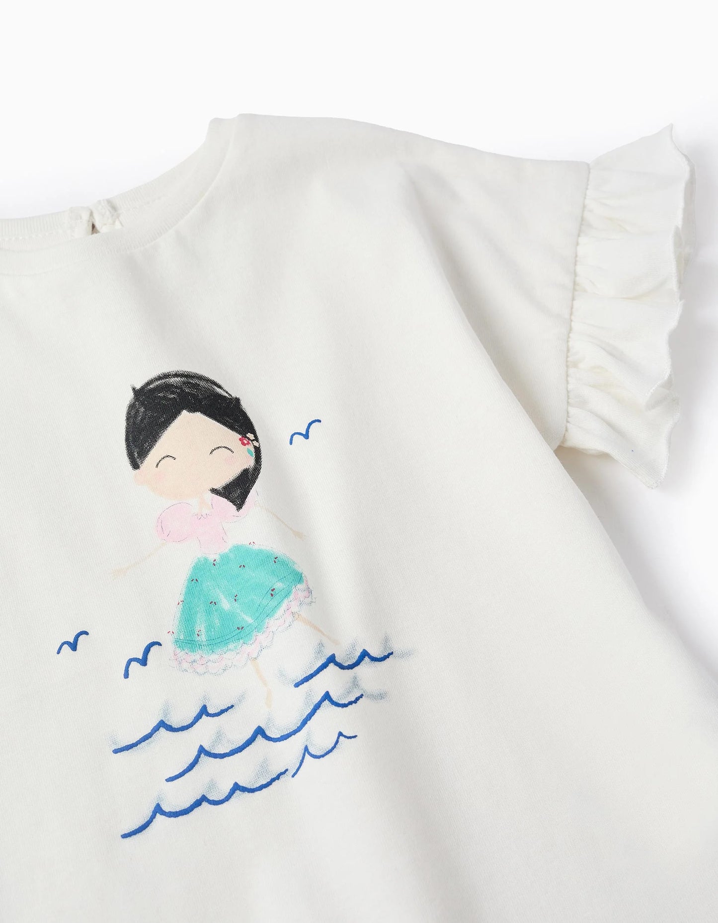 T-shirt bimba con volant