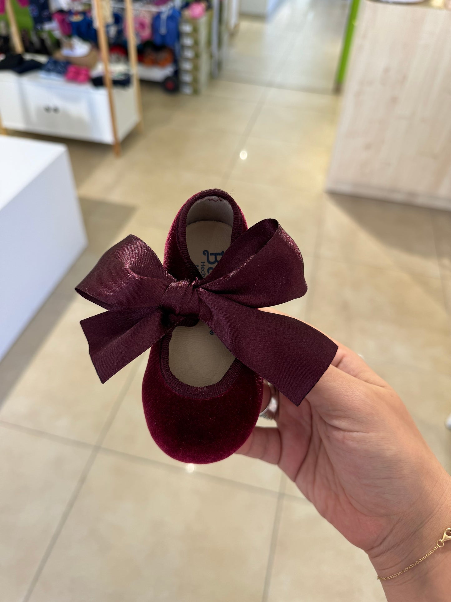 Ballerine in velluto con fiocco in raso