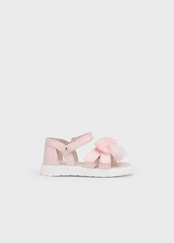 Sandali con fiocco in tulle