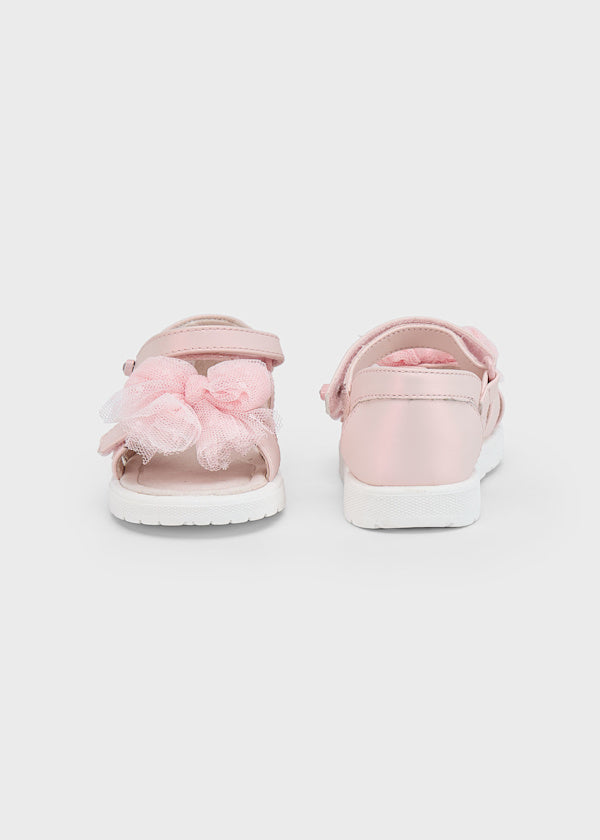 Sandali con fiocco in tulle