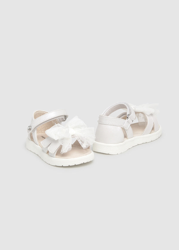 Sandali con fiocco in tulle