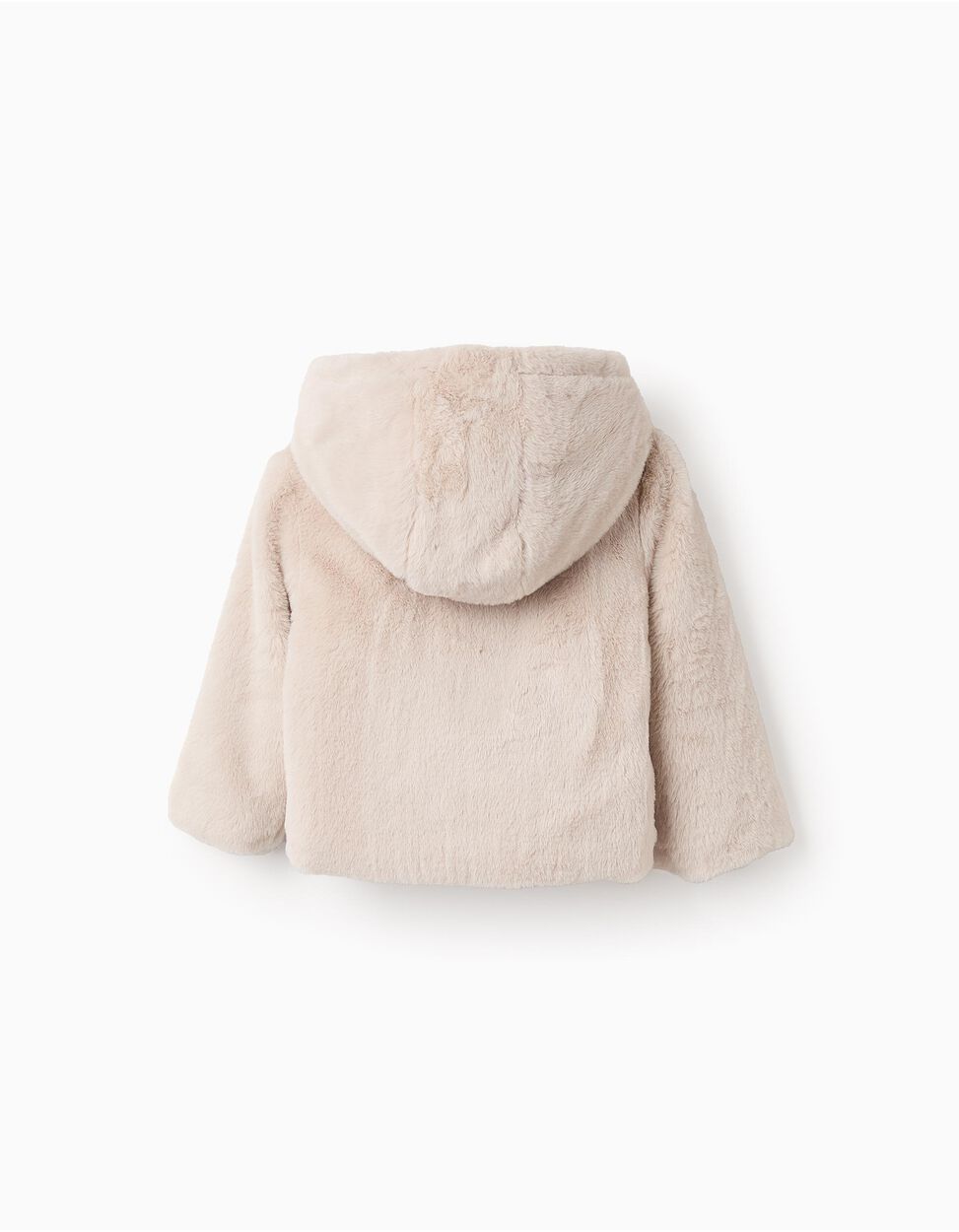 GIACCA CON CAPPUCCIO IN PELLICCIA SINTETICA