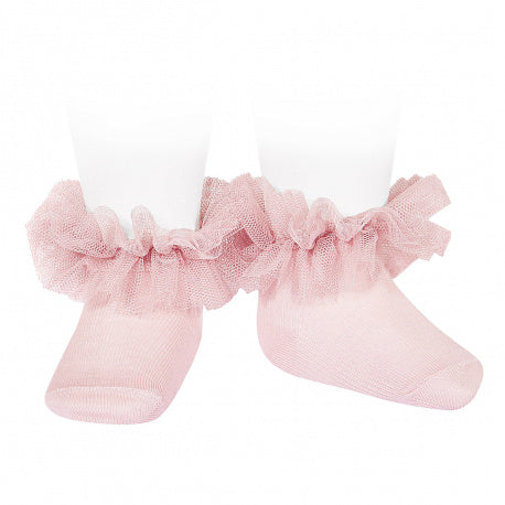 Calzino corto con tulle