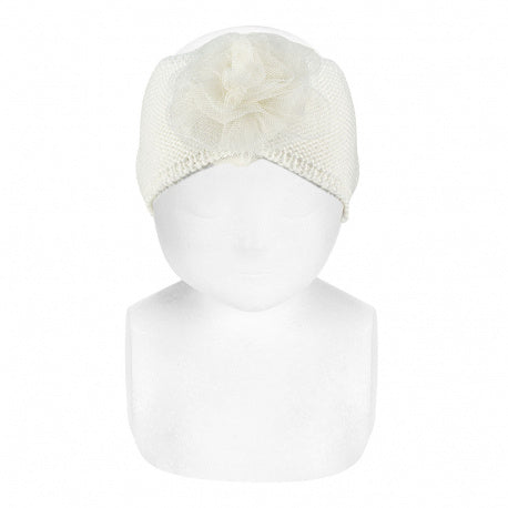 Fascia con fiore in tulle