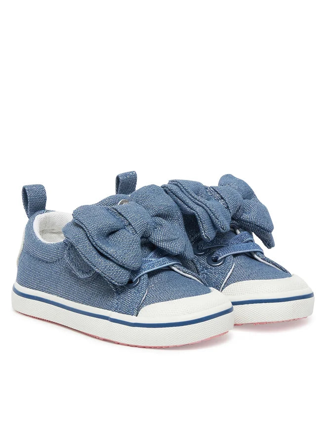 Scarpe in tessuto lurex con fiocco