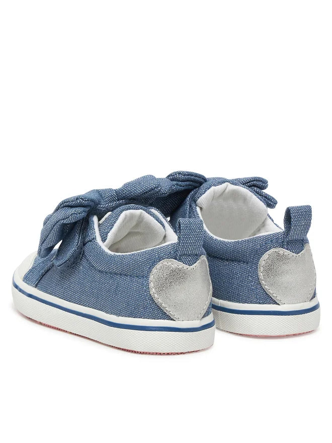 Scarpe in tessuto lurex con fiocco