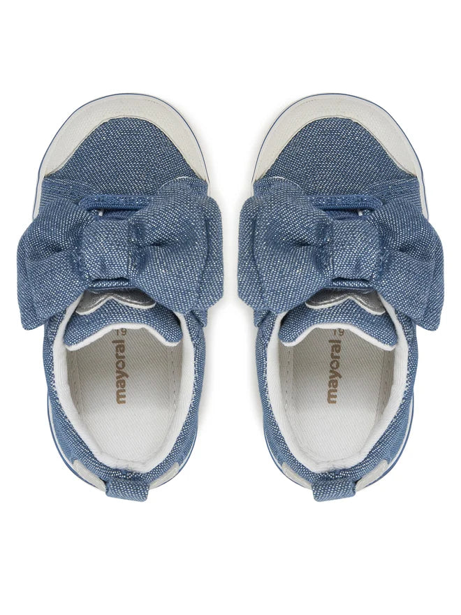 Scarpe in tessuto lurex con fiocco