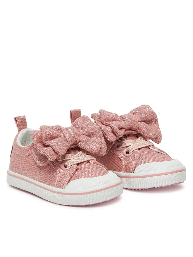 Scarpe in tessuto lurex con fiocco