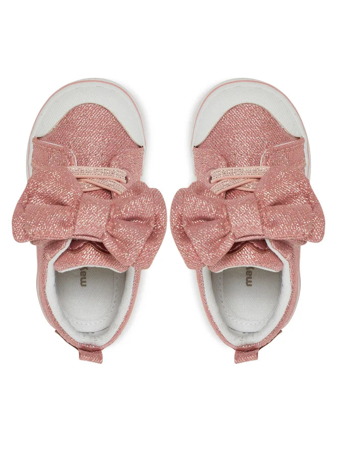 Scarpe in tessuto lurex con fiocco
