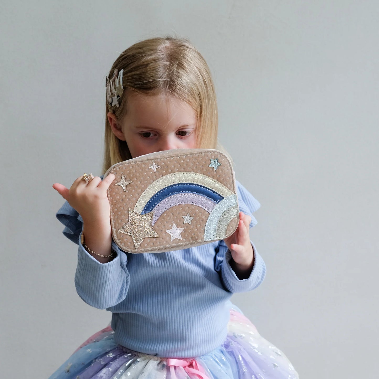 Borsetta in velluto e glitter