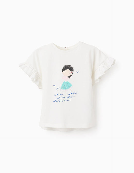 T-shirt bimba con volant