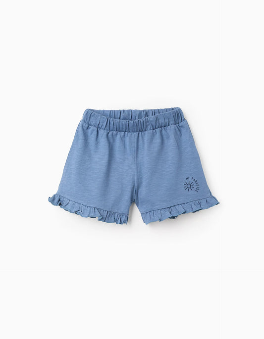 Pantaloncini in cotone con volant
