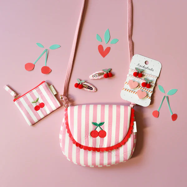 Borsa a righe con ciliegia
