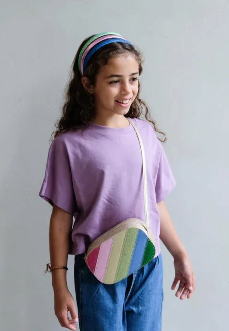Borsetta a righe arcobaleno