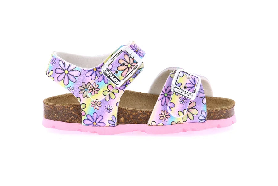 Sandaletto con fibbie in fantasia