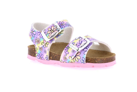 Sandaletto con fibbie in fantasia
