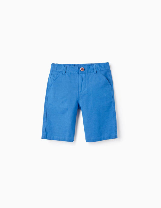 SHORTS CHINO DA BAMBINO IN COTONE E LINO