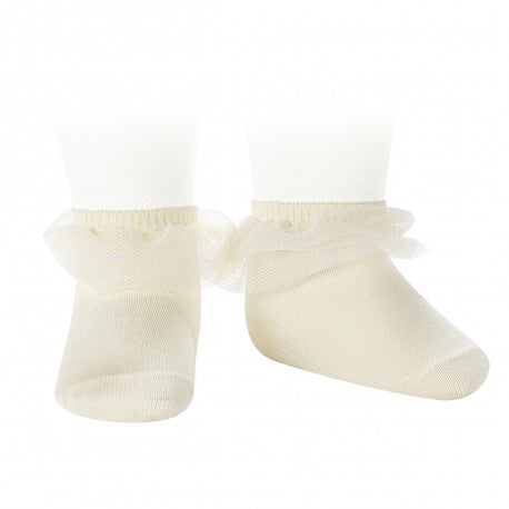 Calzino corto con tulle