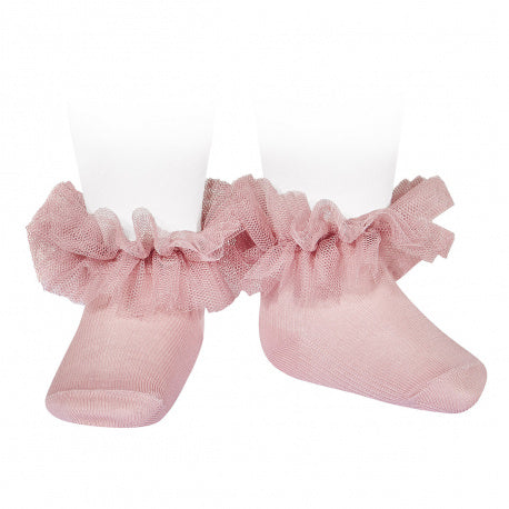 Calzino corto con tulle