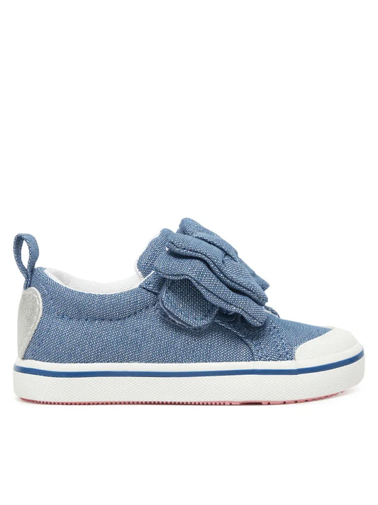 Scarpe in tessuto lurex con fiocco