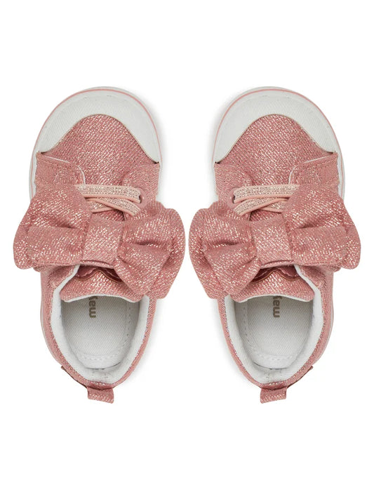Scarpe in tessuto lurex con fiocco